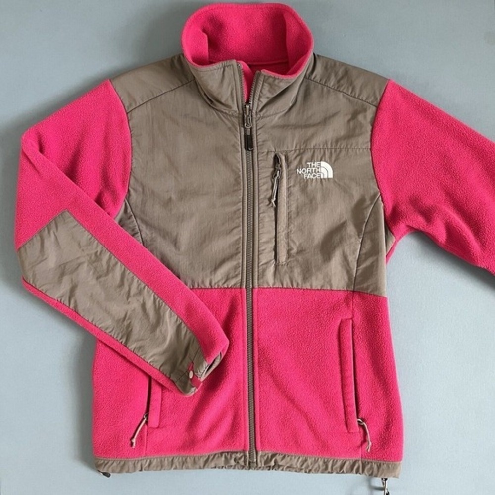 The North Face Denali Pink Gray Polartec Fleece Zip Up Jacket Womens Small